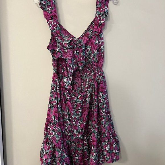 Cute Floral Tie-Back Dress - Size Large - Picture 4 of 4